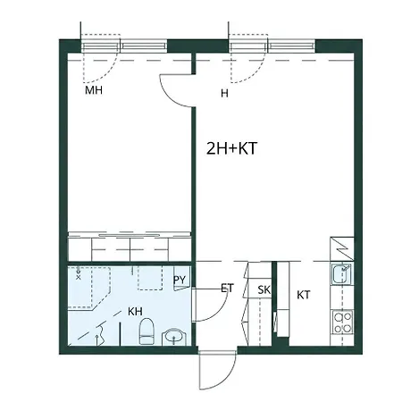 Alvar, Tilava Uusi Kaksio Ydinkeskustassa 53 M2 Appartamento